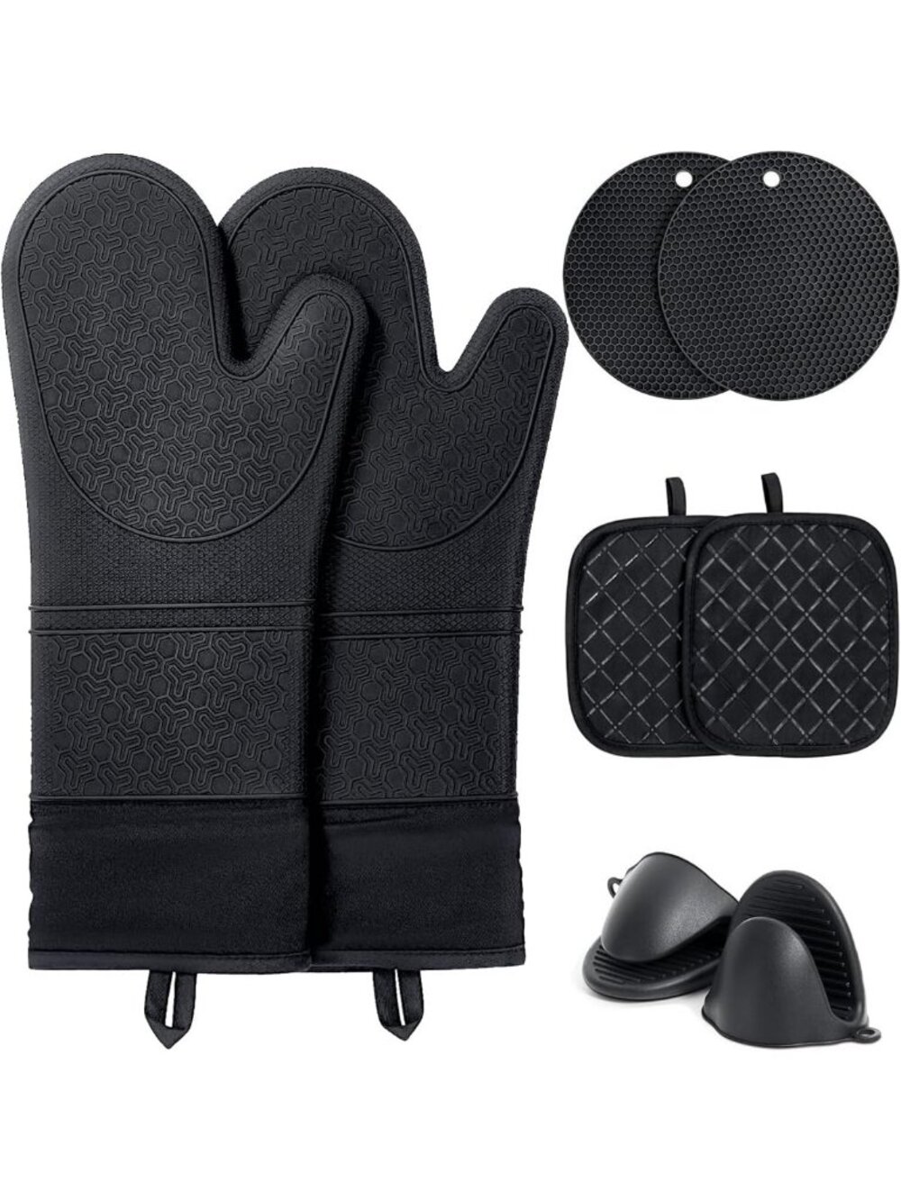 8PCS Oven Mitts and Pot Holders Sets - 480°F Heat Resistant Pot Holders and Oven